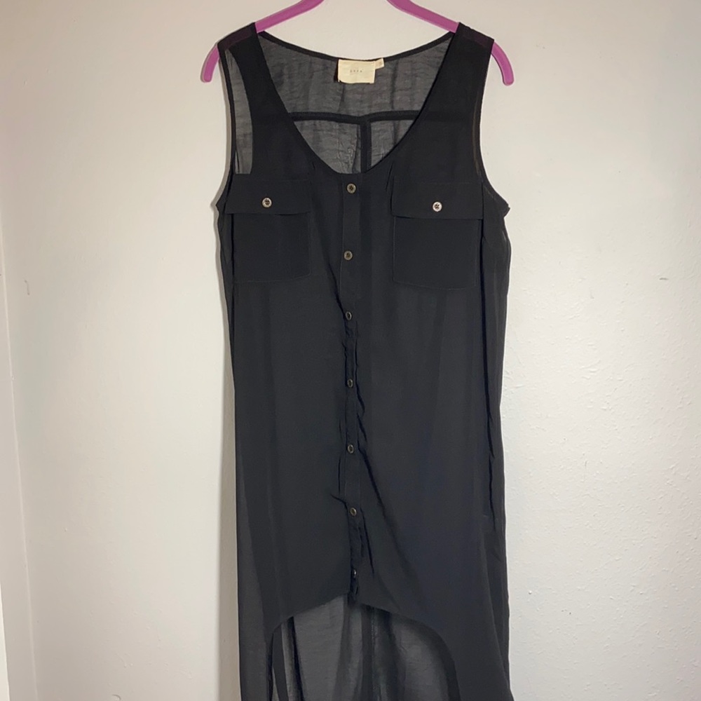 Lush Sleeveless Button Down Tunic - image 2